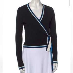 DVF Black Wrap Top XS
